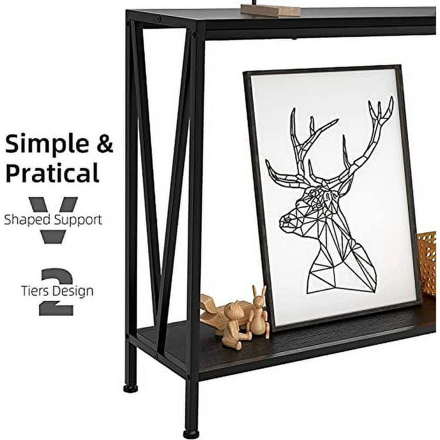 2 tier narrow Console Sofa Side Table for Entryway, Hallway Living Room office/home