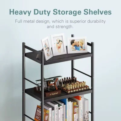 4 Tiers Kitchen Bakers Rack for Kitchens with Storage Shelf, Microwave Oven Stand Free Standing Kitchen Utility Cart Storage Shelf Organizer