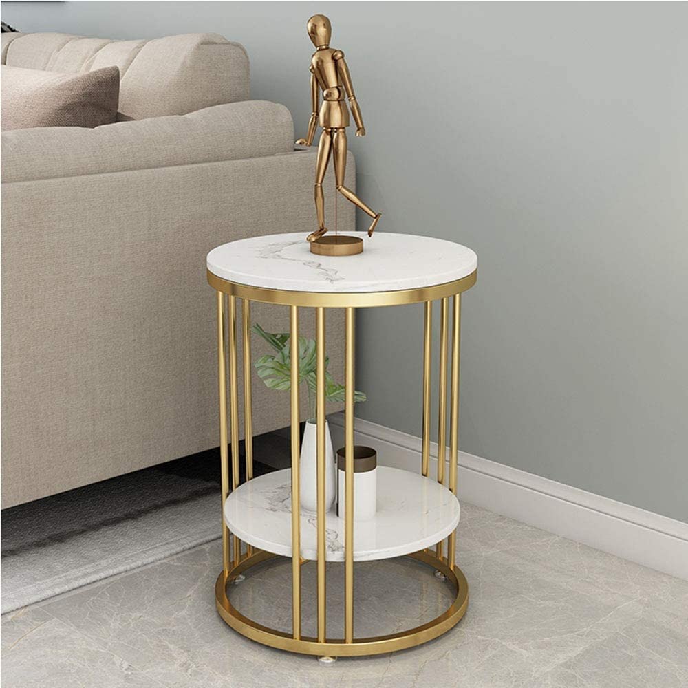 Chic 2-Tier Round Side Table: Versatile Sofa Table, End Table, Nightstand, and Stylish Plant Stand for Living Room, Bedroom, and Office