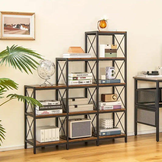 5 tier multi functional display shelves/Bookshelf/Bookcase with Tiered Design for homes, office, rooms