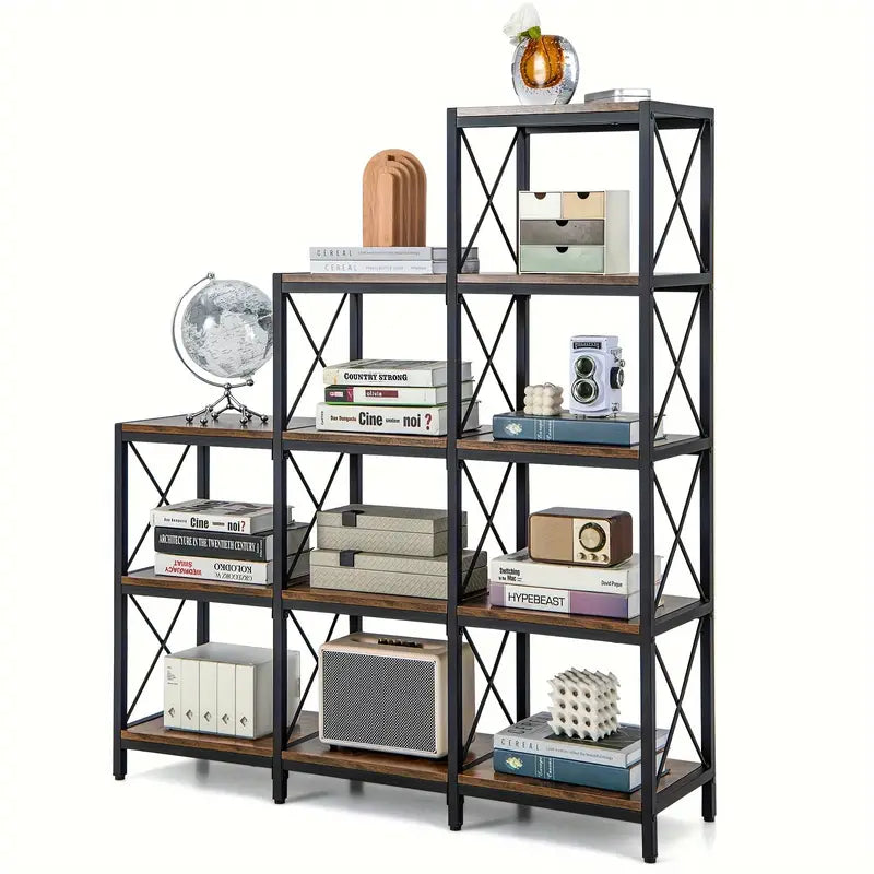 5 tier multi functional display shelves/Bookshelf/Bookcase with Tiered Design for homes, office, rooms