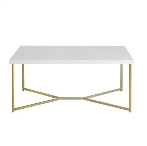 Center Table For Drawing Room, Rectangular Shape Wooden Base With Golden Farm Coffee table, Modern Drawing room table, Stylish Center Table
