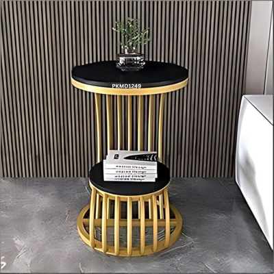 The Wood Club Metal Side Table, 2-Tier Modern Style End Table with Storage Shelf, Side Table for Small Spaces, Fashionable Coffee Table for Living Room