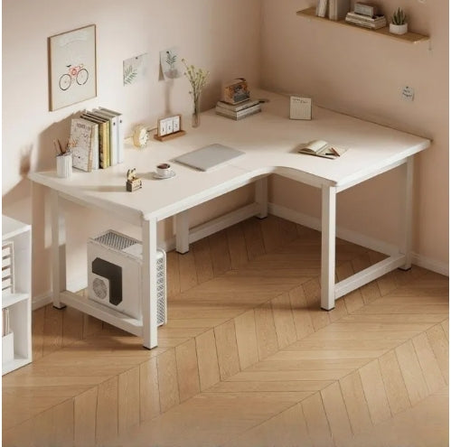 "L-Shaped Wooden Gaming Desk, Solid Wood Office & Study Computer Desk, PC Laptop Table, Workstation for Gaming & Writing