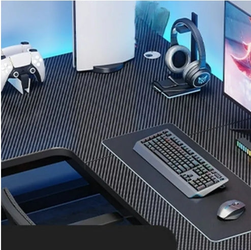 "L-Shaped Wooden Gaming Desk, Solid Wood Office & Study Computer Desk, PC Laptop Table, Workstation for Gaming & Writing