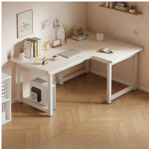 "L-Shaped Wooden Gaming Desk, Solid Wood Office & Study Computer Desk, PC Laptop Table, Workstation for Gaming & Writing