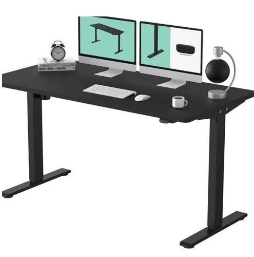 Black Metal Gaming Desk with Wooden Top, Ergonomic Office Workstation, Modern PC Laptop Table, Study Desk with Headset Holder, Home Office Computer Desk