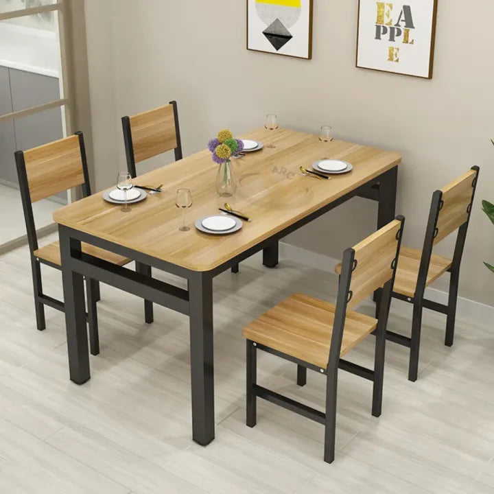 Dining Set sturdy metal frame, Compact 4 pieces dining set for cozy homes, Small Spaces, Breakfast Nook, Chairs for Home Furniture