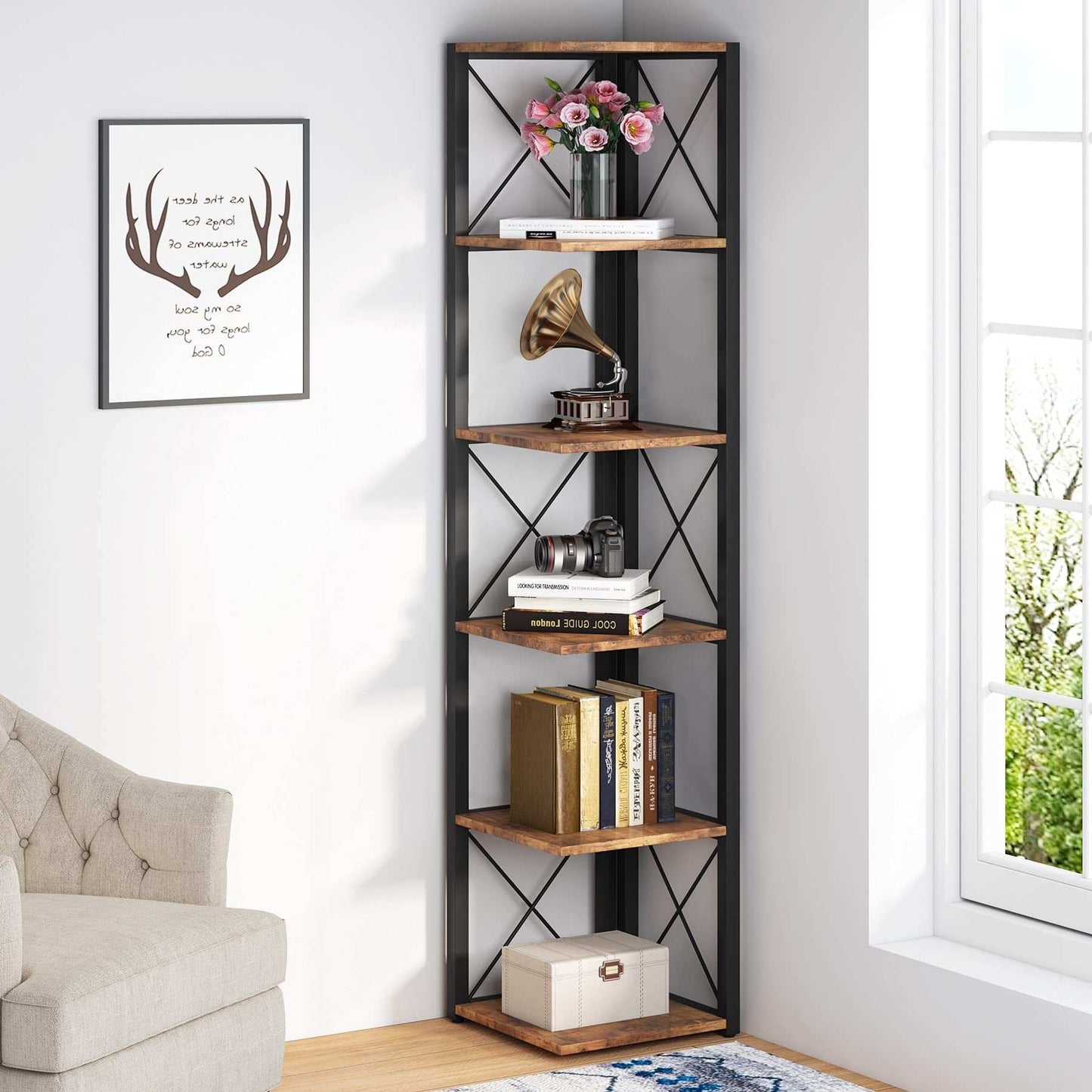 Modern 5-Tier Book Storage Organizer - Perfect for Any Room| Functional Storage Rack for Books and Other items