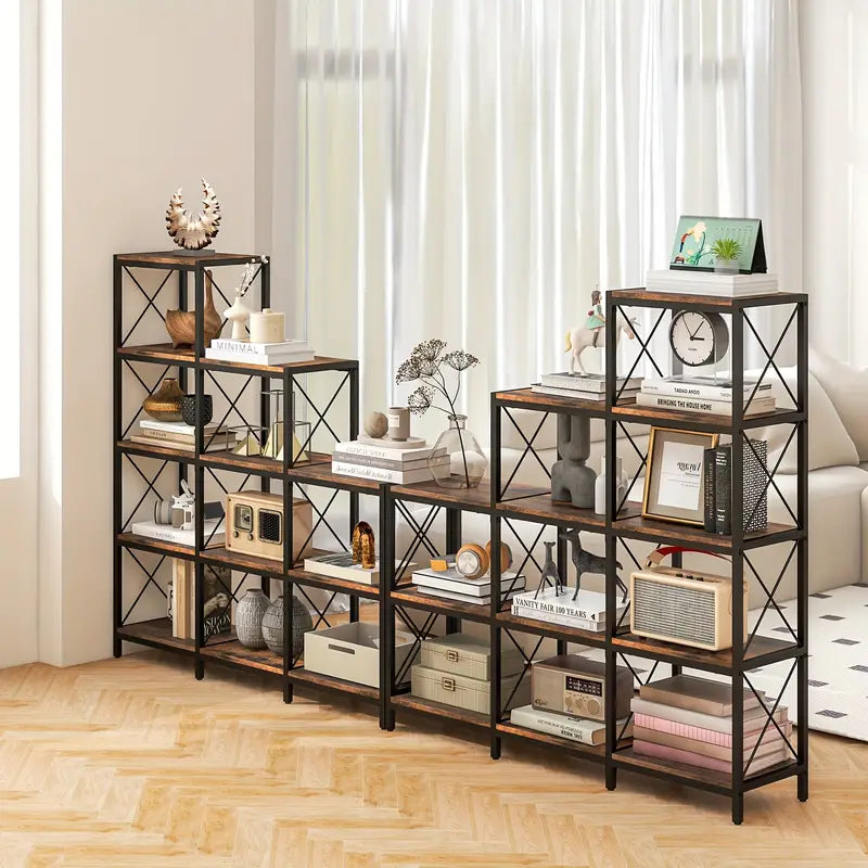 5 tier multi functional display shelves/Bookshelf/Bookcase with Tiered Design for homes, office, rooms