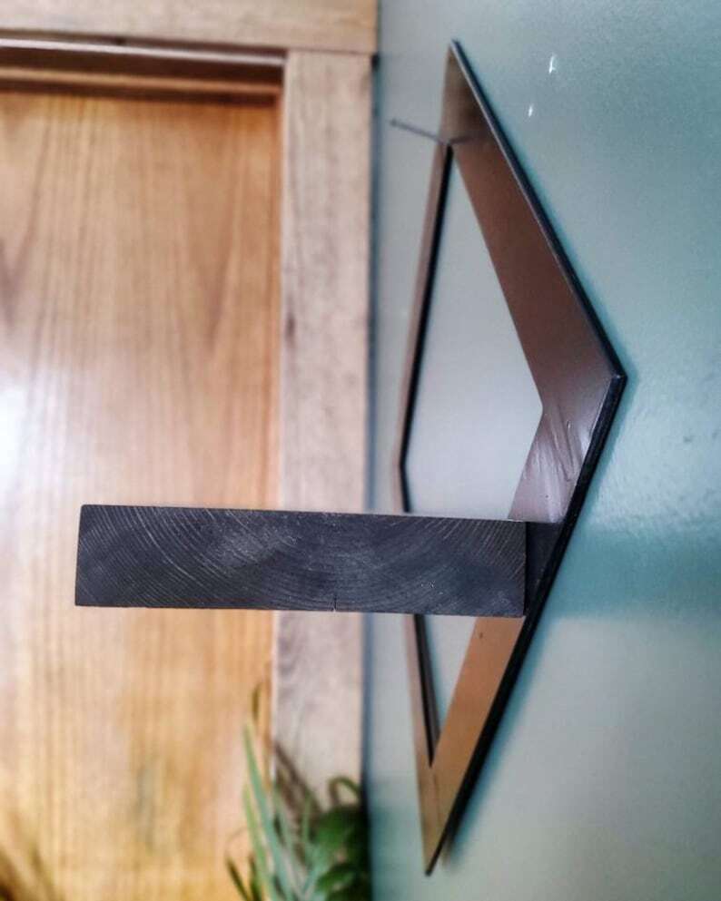 Wall shelf with wood and metal frame, modern wall shelf, picture frame shelf, floating shelf , stylish framed wall Shelf for Home Decor