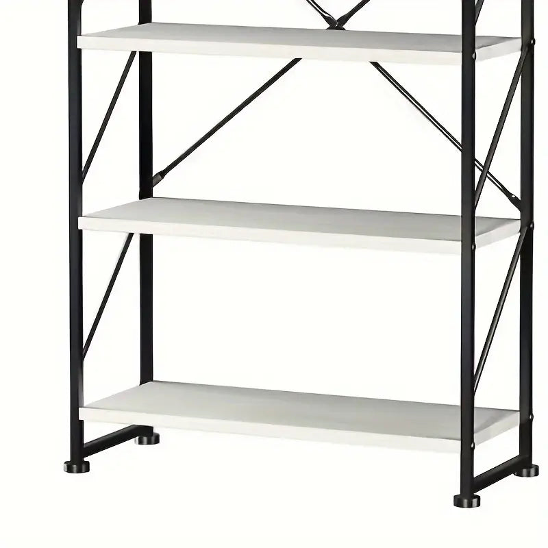 5 tier wooden Bookshelf | Open shelf | Industrial Storage Rack for organizing books, family photos, potted plants, Modern Display Rack Standing Book Shelves for Bedroom, for Living Room, Kitchen