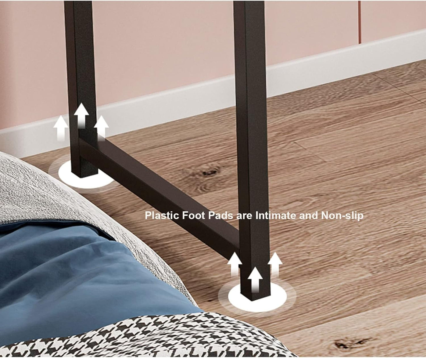 Modern Wooden Computer Desk with Gold Legs – Large Home Office Study Desk, Writing Table, Makeup Vanity, and Console Table