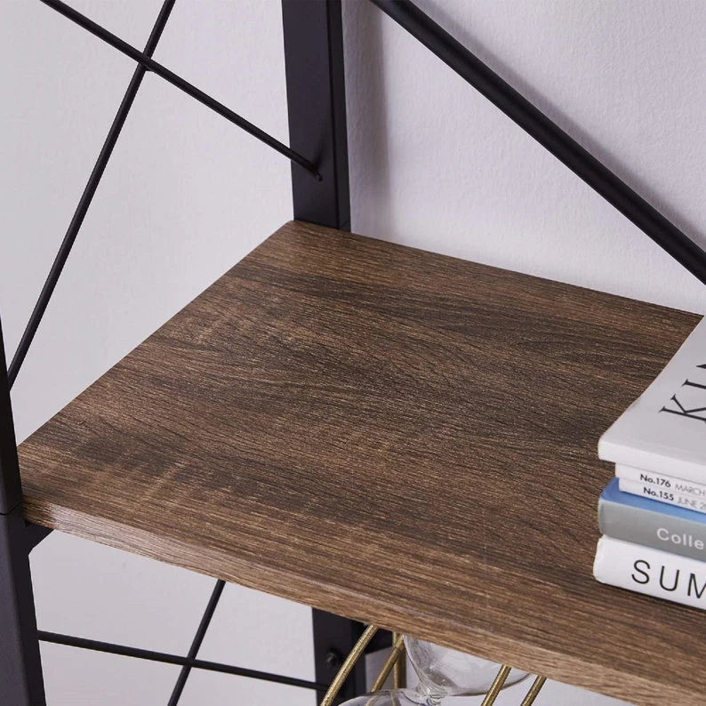 Elegant Living Room Bookcase Organizer Rack - Stylish Backdrop Storage and Decor"