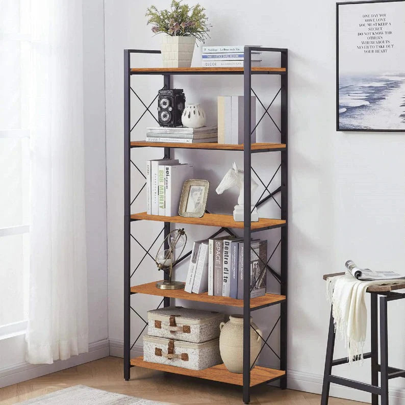 Elegant Living Room Bookcase Organizer Rack - Stylish Backdrop Storage and Decor"