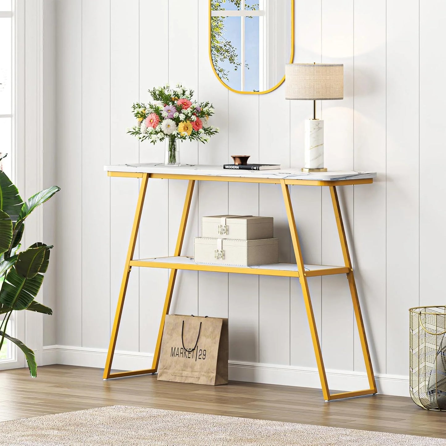 2-Tier Stylish Dland Console Table - Modern Entryway and Living Room Organizer