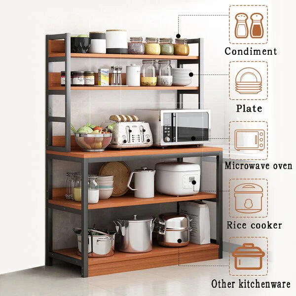 Versatile 5-Tier Bakers Organizer Rack - Perfect for Home Baking Storage