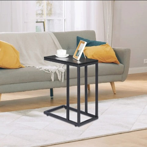 Modern 1-Tier Side Table – Wood & Metal End Table for Living Room, Bedroom, Office, and TV Stand