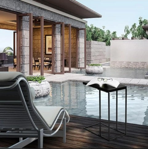 Modern 1-Tier Side Table – Wood & Metal End Table for Living Room, Bedroom, Office, and TV Stand