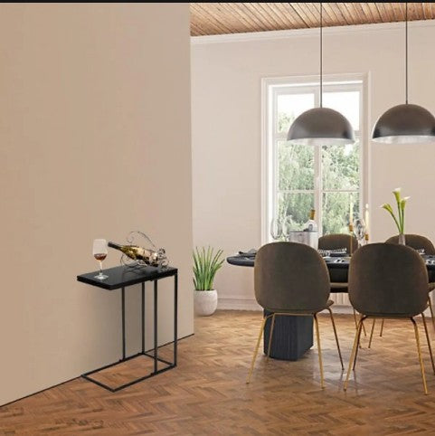 Modern 1-Tier Side Table – Wood & Metal End Table for Living Room, Bedroom, Office, and TV Stand