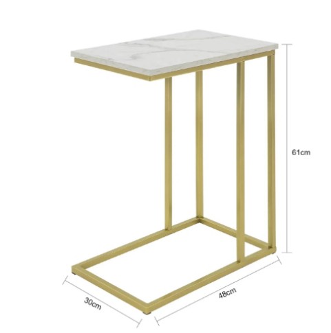 Modern 1-Tier Side Table – Wood & Metal End Table for Living Room, Bedroom, Office, and TV Stand