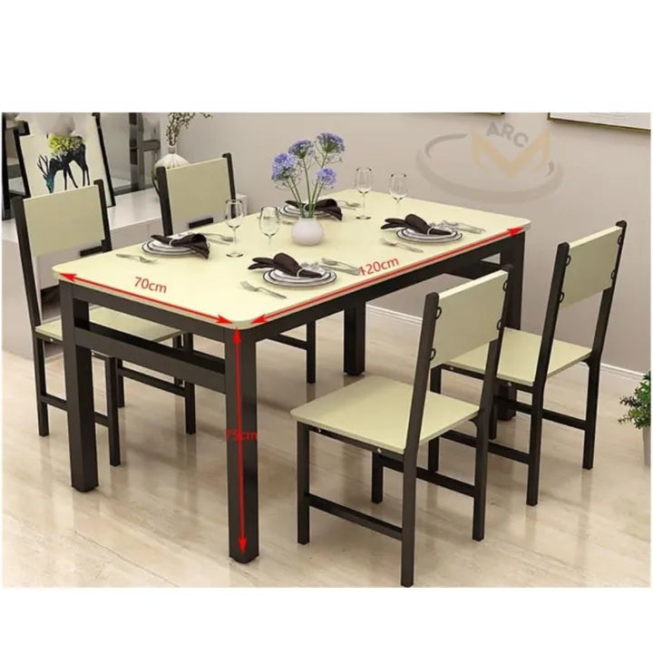 Dining Set sturdy metal frame, Compact 4 pieces dining set for cozy homes, Small Spaces, Breakfast Nook, Chairs for Home Furniture