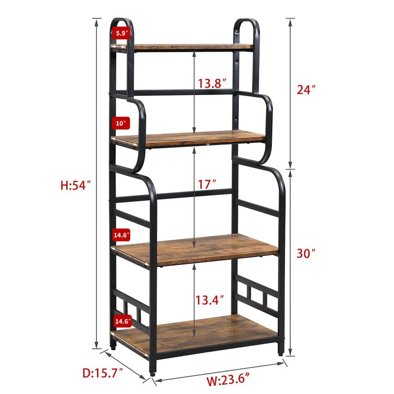 Two Way In Bakers Rack - Versatile 4-Tier Organizer for Kitchen Storage and Baking Supplies