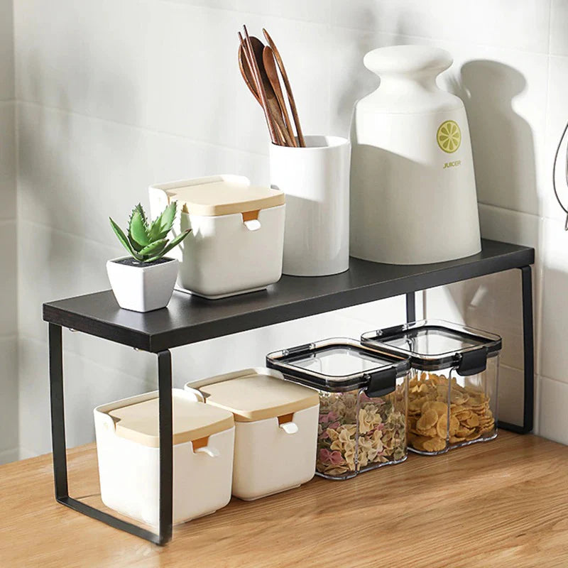 Space-Saving Metal Organizer Racks for Kitchen Cabinets (Set of 2)