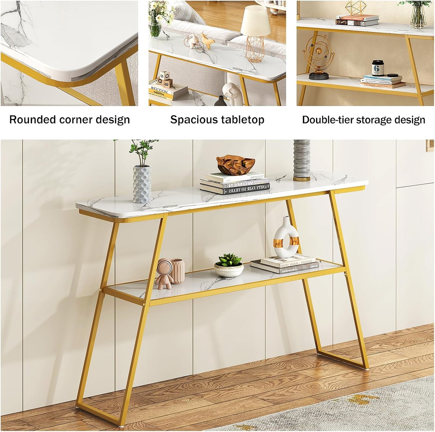 2-Tier Stylish Dland Console Table - Modern Entryway and Living Room Organizer