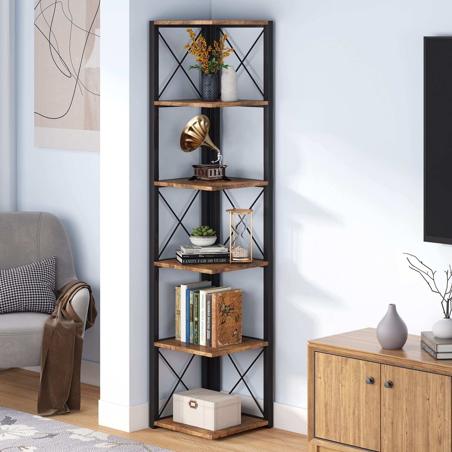 Modern 5-Tier Book Storage Organizer - Perfect for Any Room| Functional Storage Rack for Books and Other items