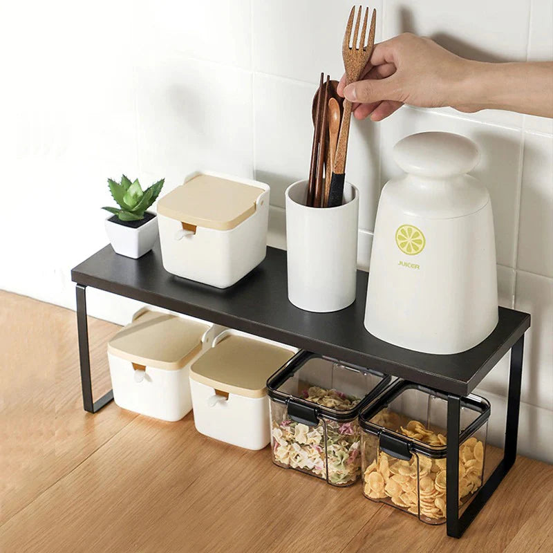 Space-Saving Metal Organizer Racks for Kitchen Cabinets (Set of 2)