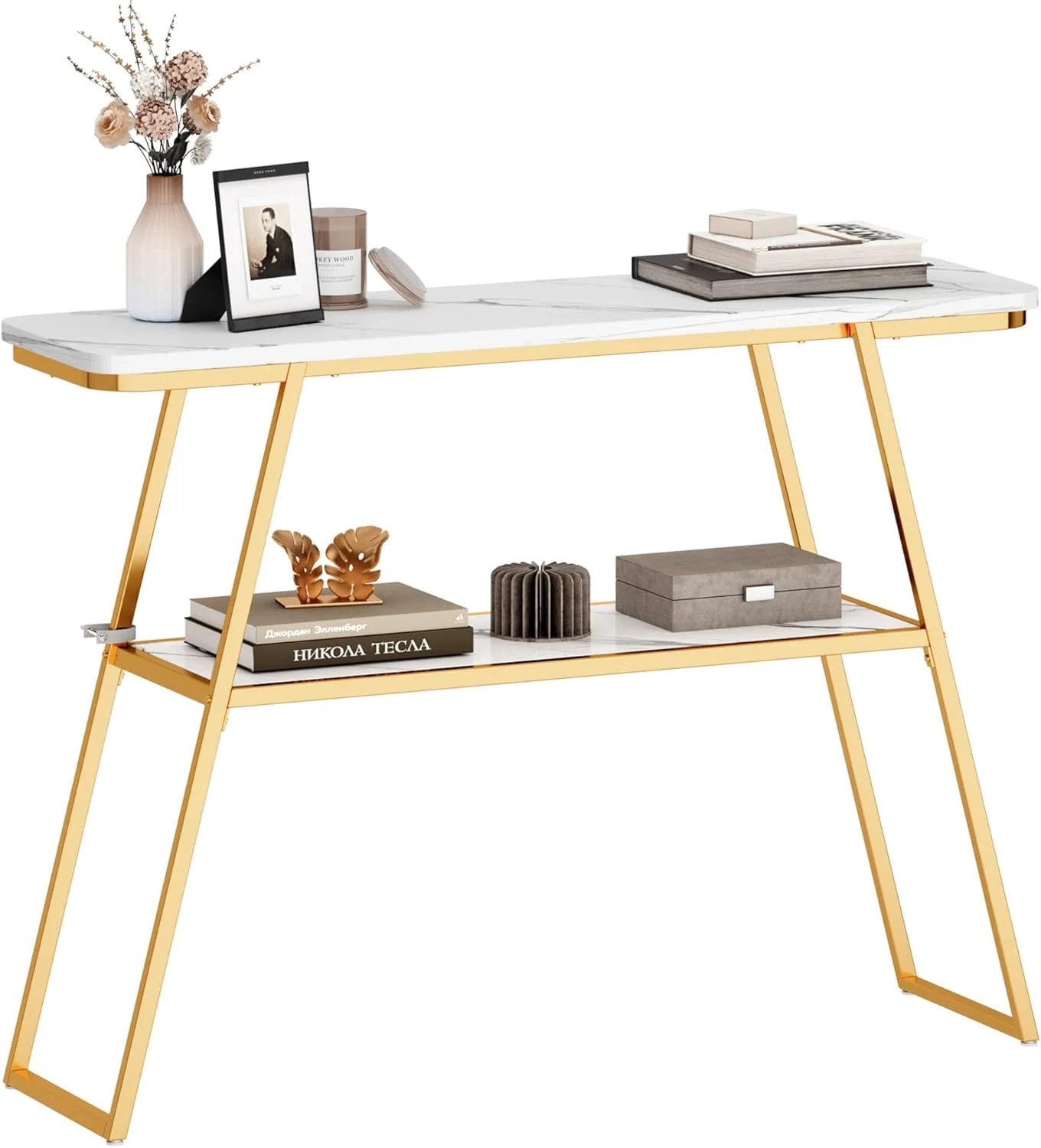 2-Tier Stylish Dland Console Table - Modern Entryway and Living Room Organizer