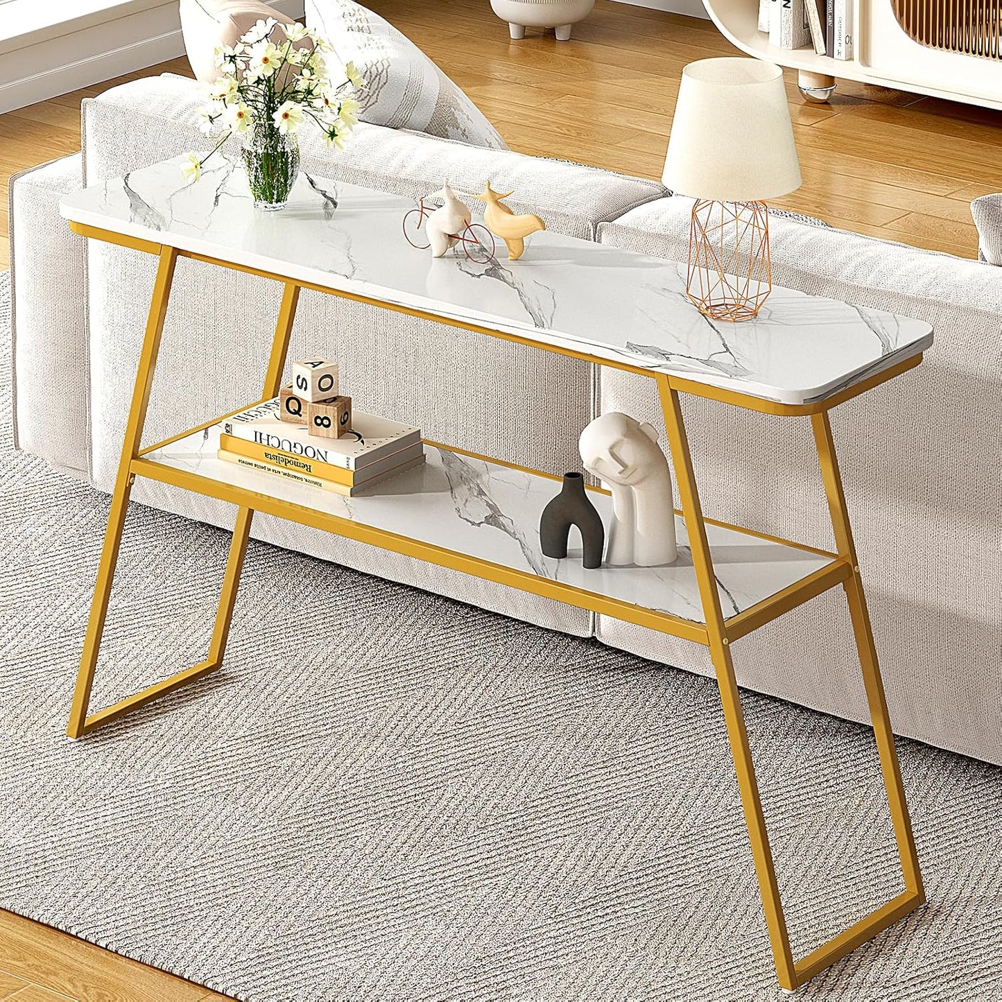 2-Tier Stylish Dland Console Table - Modern Entryway and Living Room Organizer