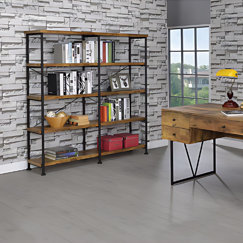 5 Tier Wooden Shelf, Bookcase and Wooden Rack, Versatile Bookshelf for Living Room