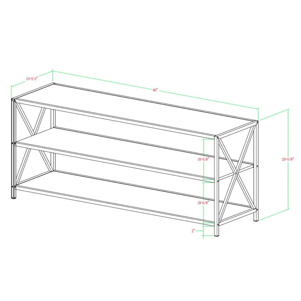 Modern X-Frame Bookcase Table - Functional Organizer Rack for Books and Decoration items