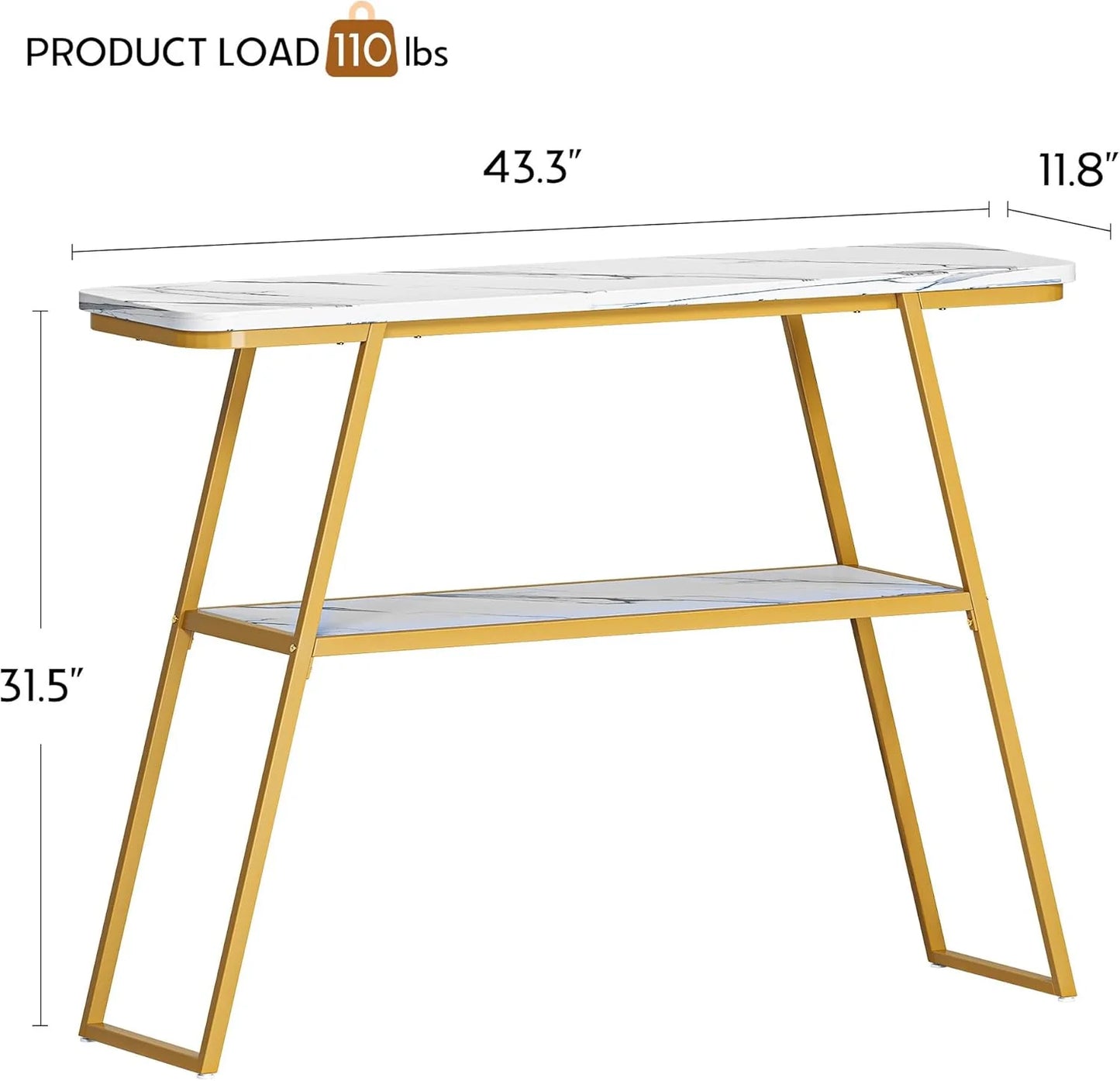2-Tier Stylish Dland Console Table - Modern Entryway and Living Room Organizer